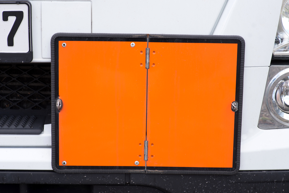 Orange ADR Plate Fixed to Lorry orange adr plate fixed to lorry
